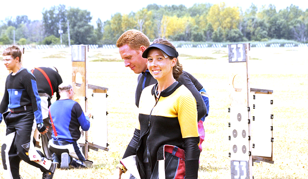shooters changing targets downrange at NRA National Matches
