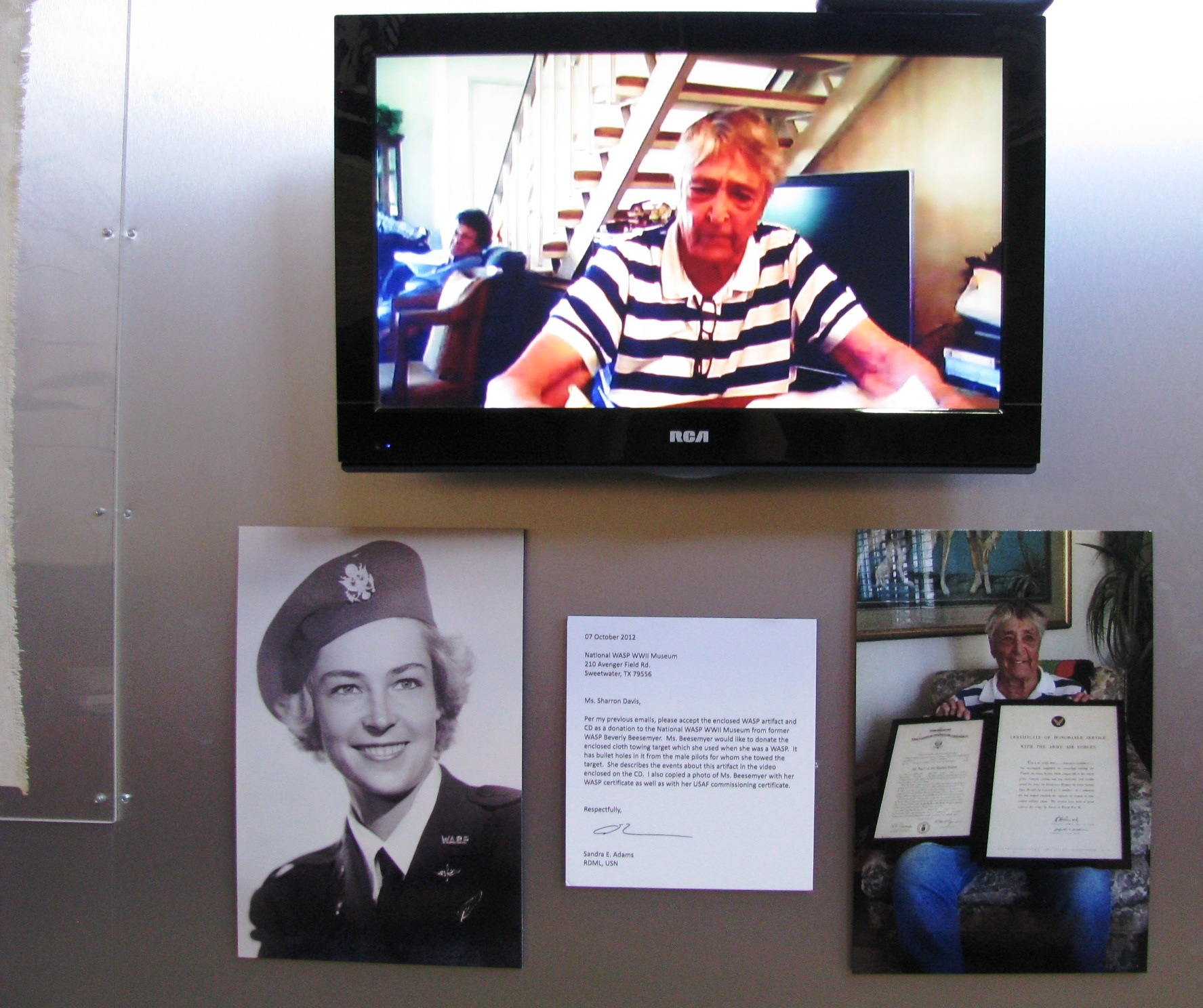 museum display of world war 2 lady pilot